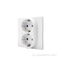 Conformidade com os padrões de exportação 2gang Schuko Wall Socket